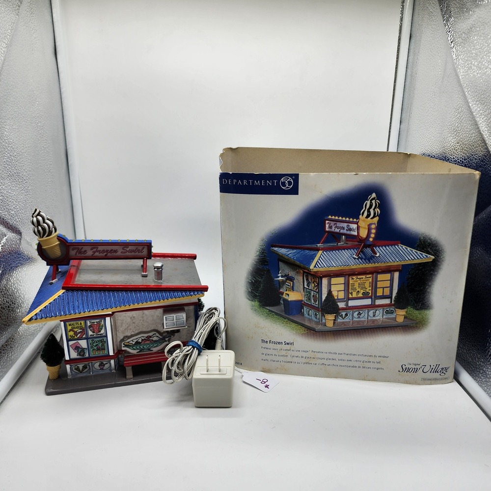 Dept 56 The Frozen Swirl Original Snow Village Lighted Ice Cream Shop 55318